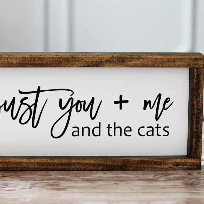 Just you + me and the cats - Rustic Wall Decor  Pet Lovers Sign-gallery-13660429680710