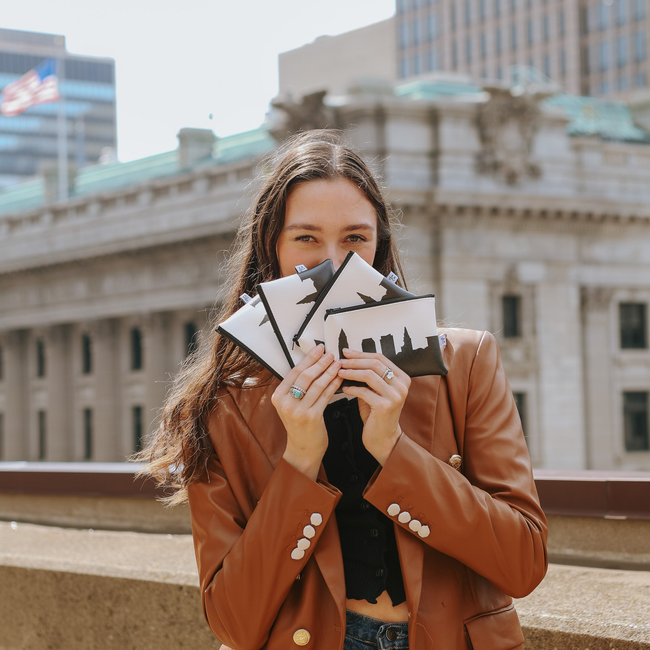 Skyline Vegan Leather Mini Wallet-gallery-32403185696838