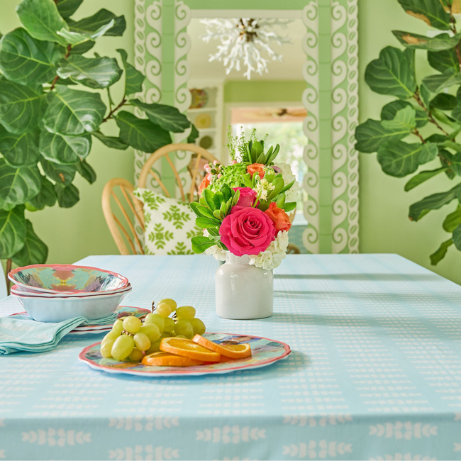 Floral Blue Tablecloth-gallery-43981226082552