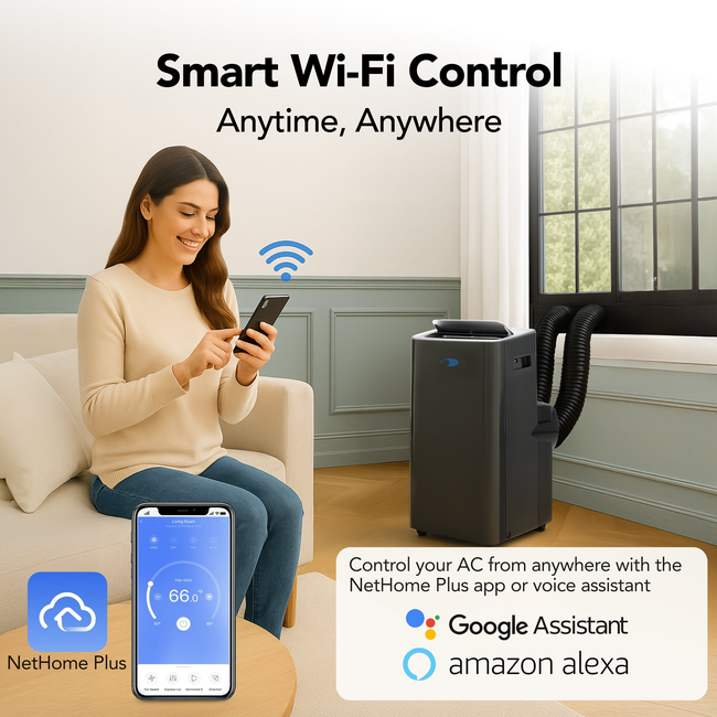 Whynter Nex Inverter Portable Air Conditioner Dual Hose Cooling, 500 sq ft Efficiency 12000 BTU (100-gallery-45462471115000