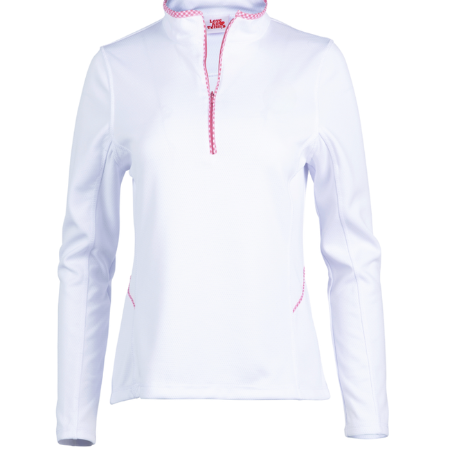 Love All Tennis Women's Tracy 1/4 Zip Jacket Resort Gingham-gallery-68107086266449