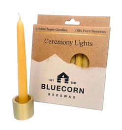 Ceremony Beeswax Candles & Brass Holder Gift Set