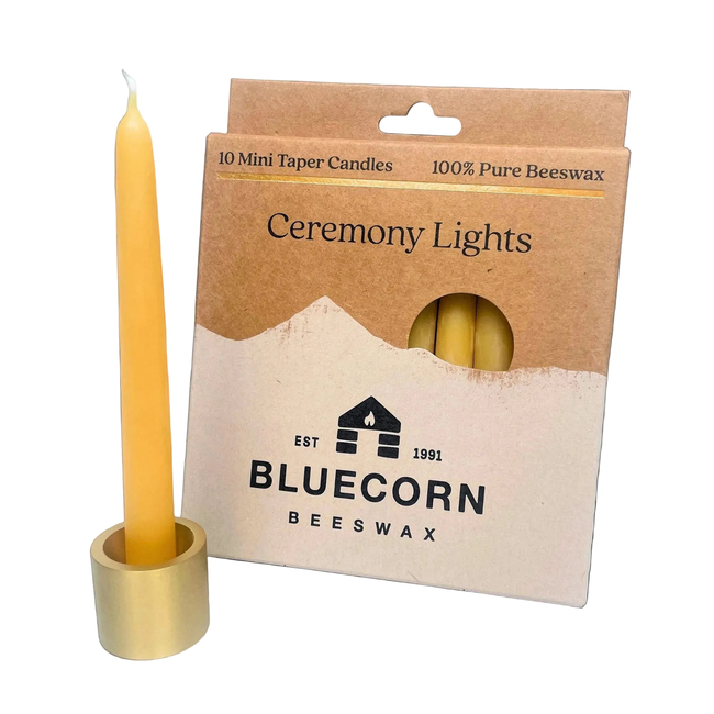 Ceremony Beeswax Candles & Brass Holder Gift Set-gallery-45950744363254