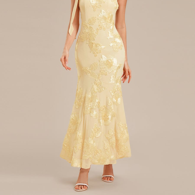 Flowing Ribbon Mesh Mermaid Formal Dress-gallery-33560057905226