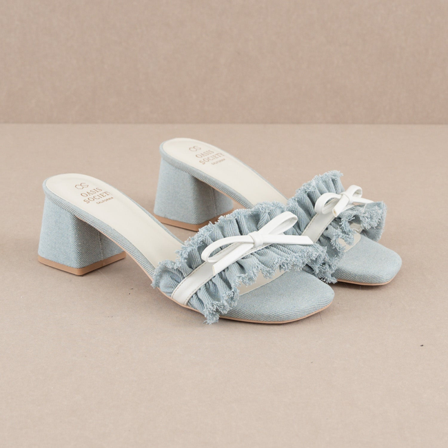 The Julissa | Denim Romantic Low Heel Sandal-gallery-34702077952177