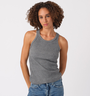 Long Rib Tank <br> Heather Grey