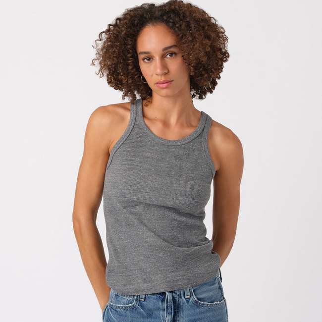 Long Rib Tank <br> Heather Grey-gallery-31378129190978