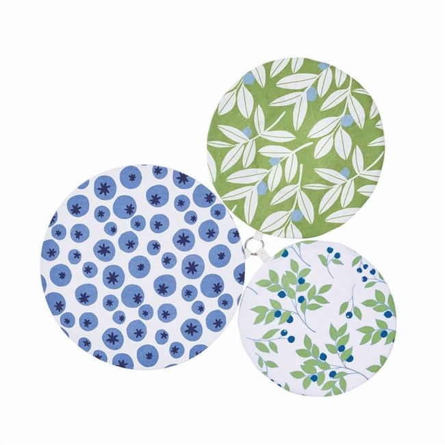 Blueberry Medley Cotton Dish Covers Set of 3-gallery-32767358697559