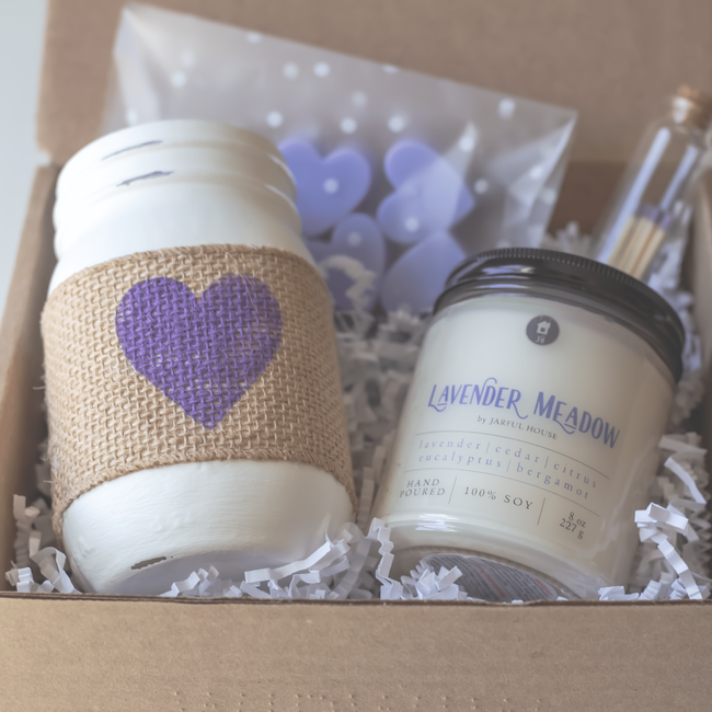Lavender Meadows Gift Bundle Set | Candle + Matches + Jar + Wax Melts-gallery-29210506297414