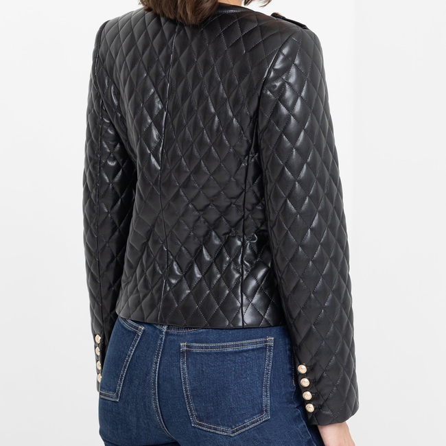 Brevel Quilted Vegan Leather Jacket-gallery-44646769426682