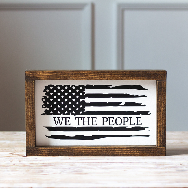 Patriotic Wall Sign We The People American Flag Black-gallery-28129108820038