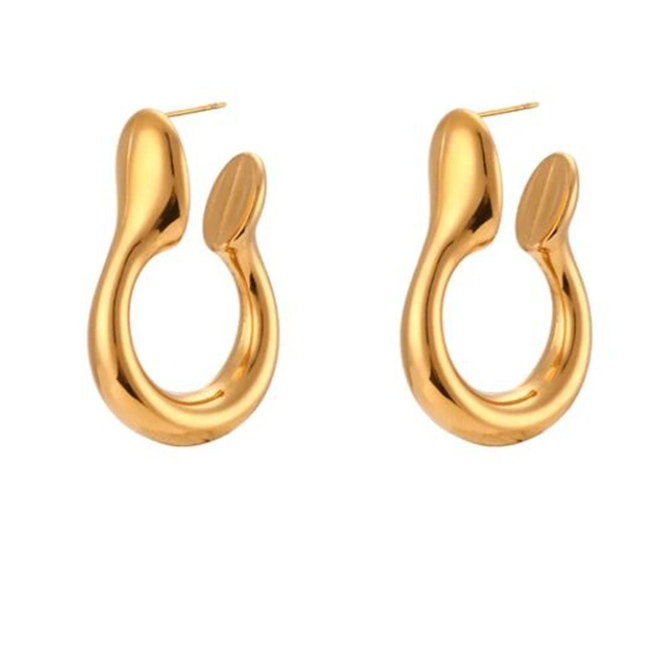 Eboni Gold Hoop Earrings-gallery-42491157840122