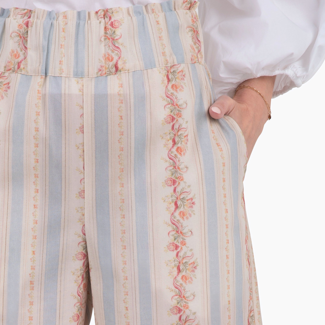 Lady Bird Ruffle Pant - Georgette Stripe-gallery-52321675870496