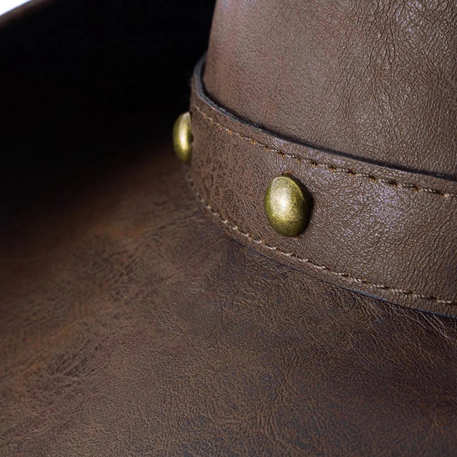 Deadwood Trading Broken Hill - Faux Leather Outback Hat-gallery-46122176348466