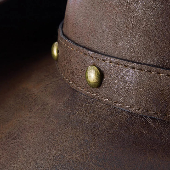 Deadwood Trading Broken Hill - Faux Leather Outback Hat-gallery-46122176348466