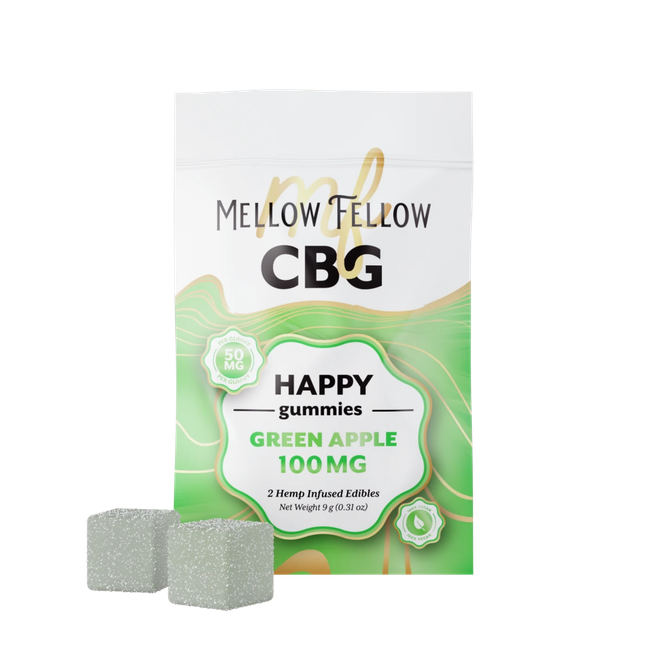 Happy CBG Gummies 100mg - Green Apple-gallery-39102625185998