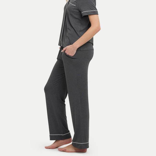 Short Sleeve Bamboo Pajama Set with Pants-gallery-41439022088432