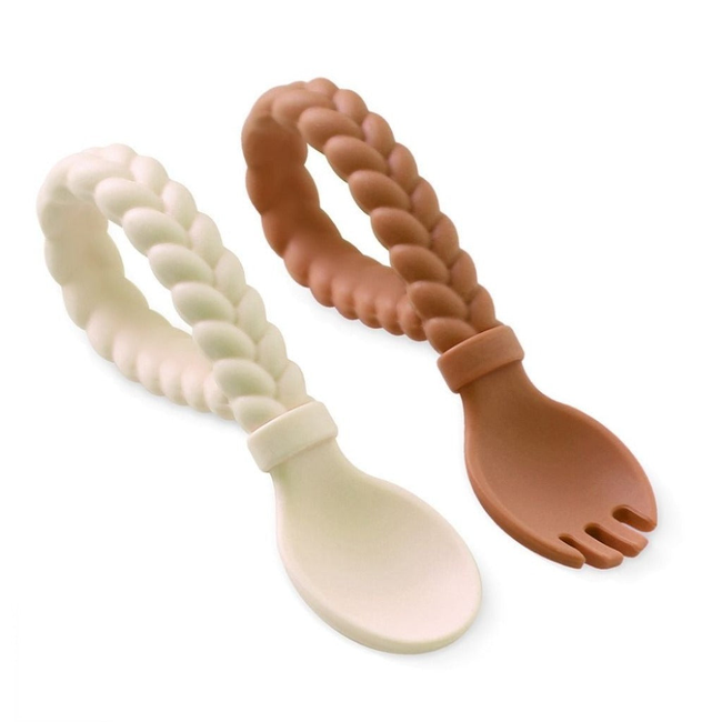 Sweetie Spoons™ - Silicone Baby Fork + Spoon Set-gallery-31355068317867