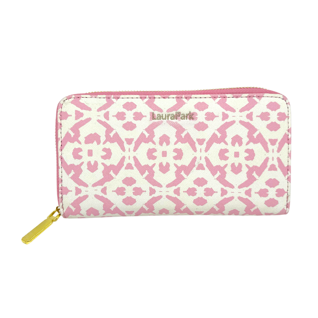 Porto Tiles Blush Leather Wallet-gallery-43981240926456