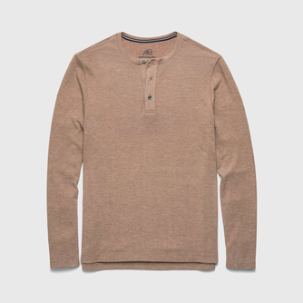 Sean Ultra Soft Classic Henley - Camel Heather