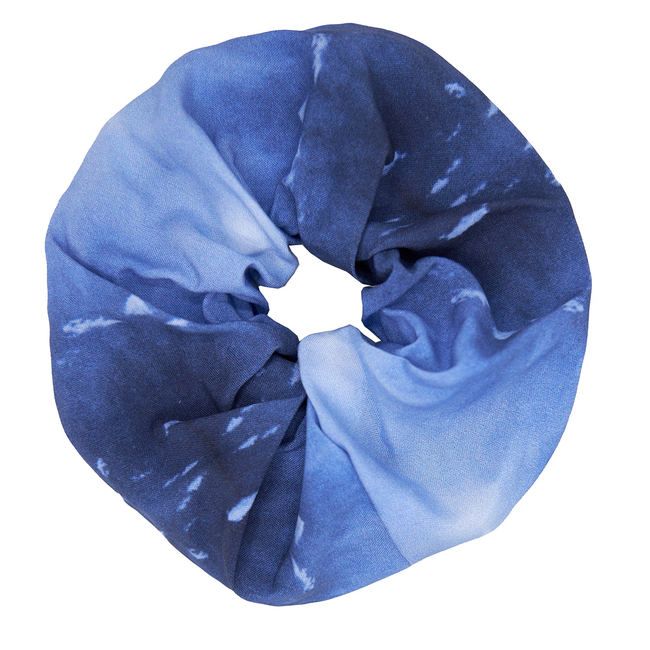 Babs Eco-chic scrunchies - Blue Sky Print, Rayon, Set of 3 Sizes-gallery-49694273732904