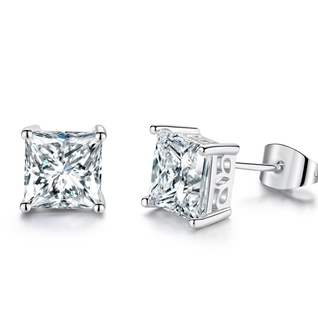 Princess Cut Stud Earrings Cubic Zirconia Stud Earrings
