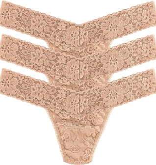 (Amazon-Only) Daily Lace Low Rise Thong for Women (3 Pack)