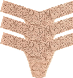 (Amazon-Only) Daily Lace Low Rise Thong for Women (3 Pack)