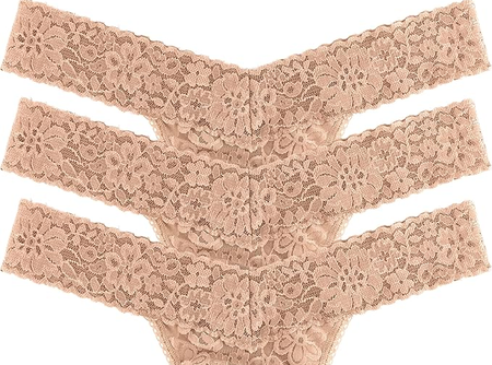 (Amazon-Only) Daily Lace Low Rise Thong for Women (3 Pack)