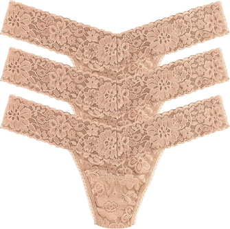 (Amazon-Only) Daily Lace Low Rise Thong for Women (3 Pack)