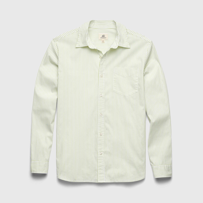 Brian Pinstripe Shirt - Margarita Green-gallery-45068304089346