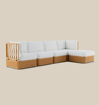 Natura Sectional - Five Seat L-Shape - Pearl