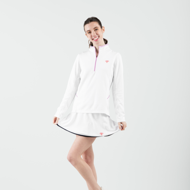 Love All Tennis Women's Tracy 1/4 Zip Jacket Stripes-gallery-36274641174609