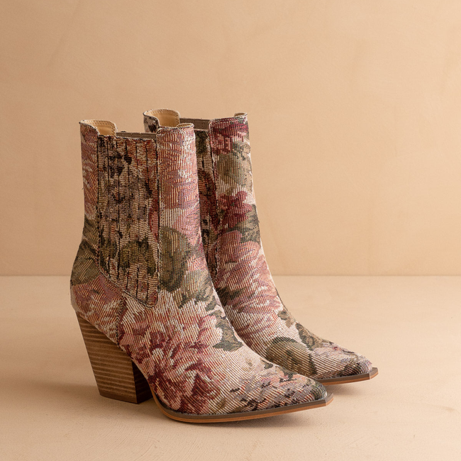 The Lydia | Mauve Tapestry Bootie-gallery-38968639455409