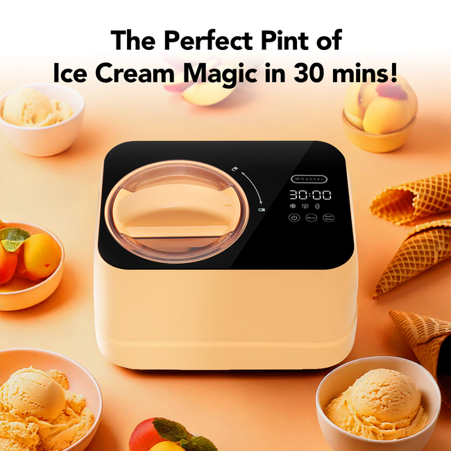 Whynter 0.8 Quart Compact Automatic Ice Cream Maker with Stainless Steel Bowl, Honey Peach ICM-080-H-gallery-45333631893752