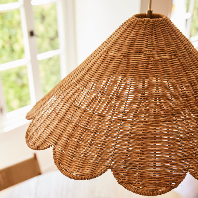 Maude Rattan Scallop Pendant-gallery-31804090155069