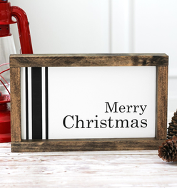 Farmhouse Black Merry Christmas Wall Sign | Rustic Holiday Home Decor