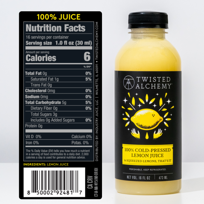 16oz 100% EUREKA LEMON JUICE COLD PRESSED-gallery-61344315310447