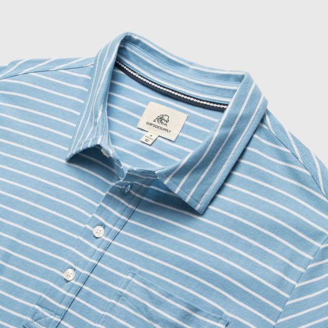 Michael Stripe Polo - Blissful Blue-gallery-42409669820674