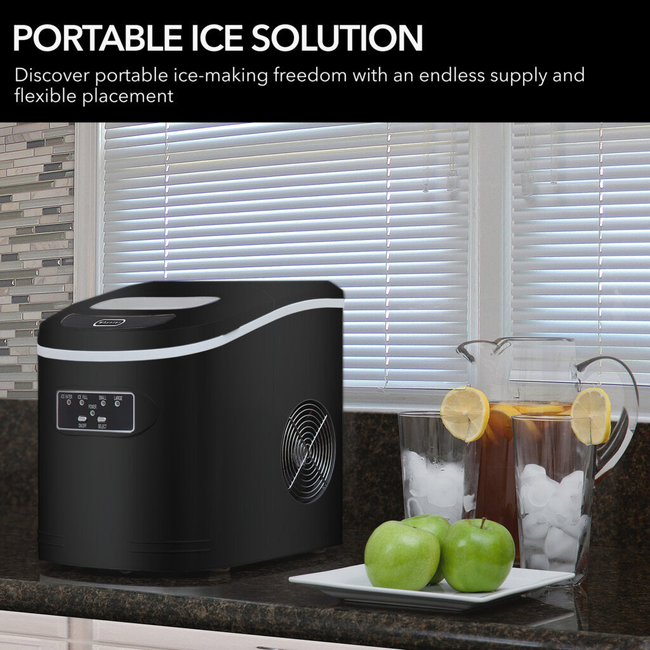 Whynter IMC‑270MB Portable Ice Maker - 27 lb, Metallic Black, Bullet‑Ice Cubes-gallery-47954930270456