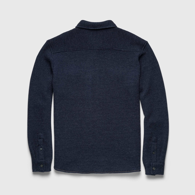 Dylan Waffle Fleece Shirt Jacket - Navy Heather-gallery-44470651158786