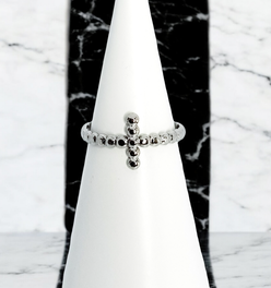 Beaded Cross Ring