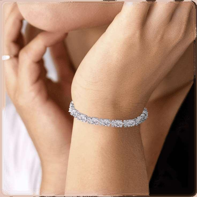 Cubic Zirconia Tennis Bracelet with Oval and Round Cut AAA+ Cubic Zirconia-gallery-30351466823738