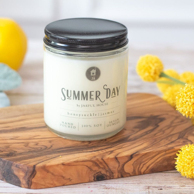 Summer Day Soy Candle Honeysuckle Jasmine Ginger Lemon - 8 oz-gallery-28042508959814