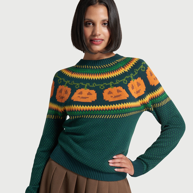 Give 'Em Pumpkin To Talk About Fair Isle Sweater-gallery-37010584076459