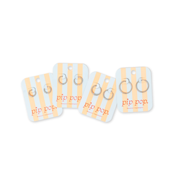 Endless Hoop Thin Set of 4 Silver