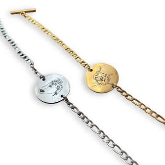 Custom Engraved Pet Portrait Bracelet