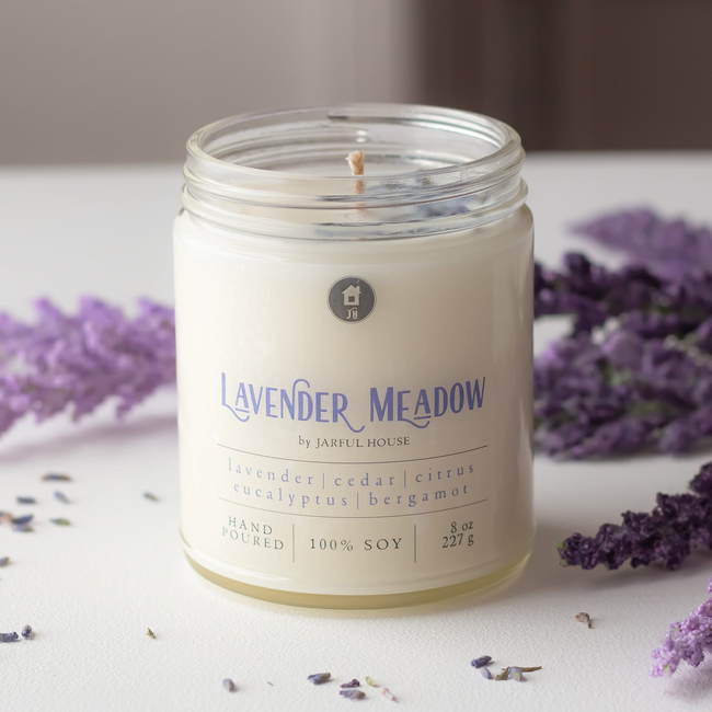 Lavender Meadows Gift Bundle Set | Candle + Matches + Jar + Wax Melts-gallery-29210506592326