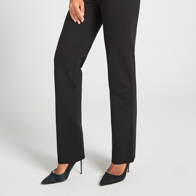 Two-Pocket Dress Pant Yoga Pant | Straight (Black)-gallery-41954328838396