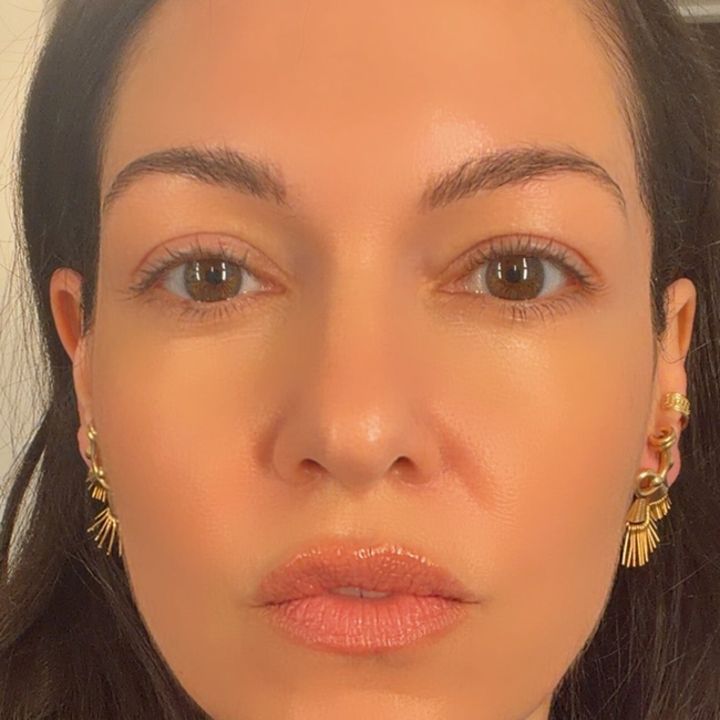 Vintage rosy yellow 18K retro era fringe swirl post screwback earrings-gallery-56907972706619